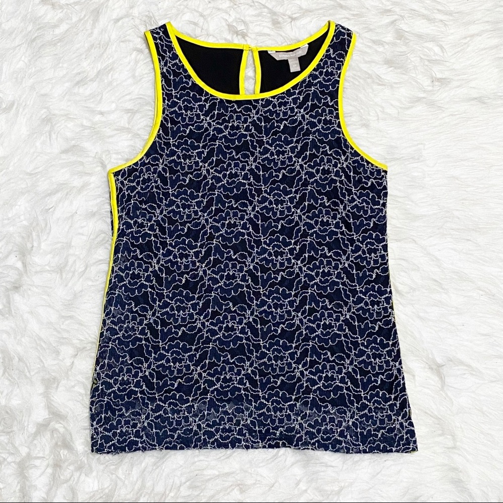 BANANA REPUBLIC Blue Lace Blouse - Picture 1 of 6